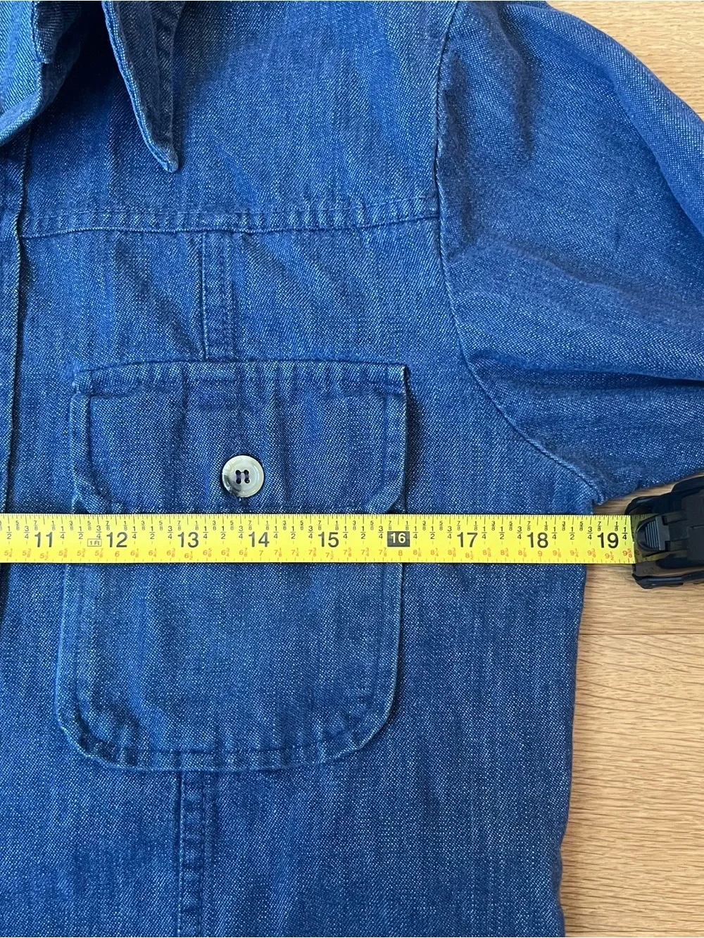 Vintage 70s Levis Panatela Signature Collection Denim Shirt Jacket Epaulets S